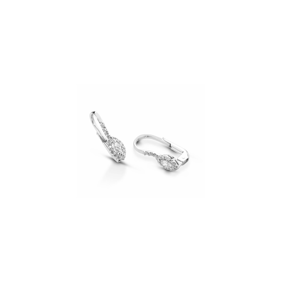 ORECCHINI FANTASIA IN ORO BIANCO 18 K CON DIAMANTI NATURALI E VVS