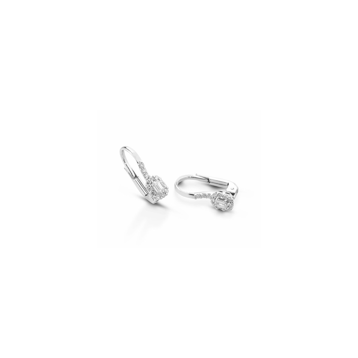 ORECCHINI FANTASIA IN ORO BIANCO 18 K CON DIAMANTI NATURALI E VVS