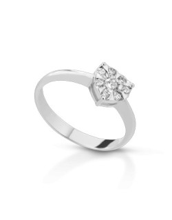 ANELLO FANTASIA IN ORO BIANCO 18 K CON DIAMANTI NATURALI E VVS