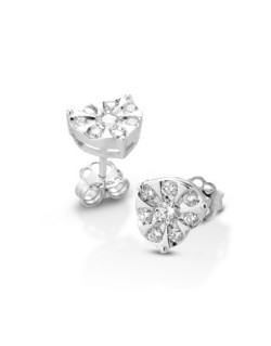 ORECCHINI FANTASIA IN ORO BIANCO 18 K CON DIAMANTI NATURALI E VVS