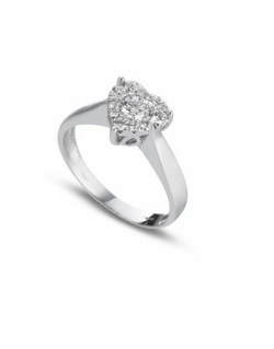 ANELLO FANTASIA IN ORO BIANCO 18 K CON DIAMANTI NATURALI E VVS