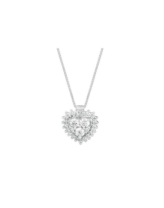 CIONDOLO FANTASIA IN ORO BIANCO 18 K CON DIAMANTI NATURALI E VVS