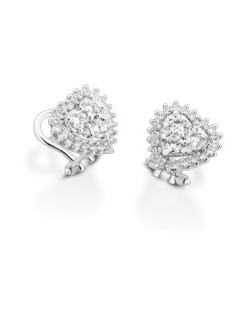 ORECCHINI FANTASIA IN ORO BIANCO 18 K CON DIAMANTI NATURALI E VVS