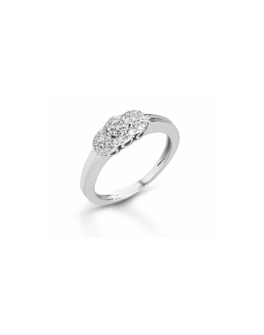 ANELLO FANTASIA IN ORO BIANCO 18 K CON DIAMANTI NATURALI E VVS