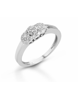 ANELLO FANTASIA IN ORO BIANCO 18 K CON DIAMANTI NATURALI E VVS