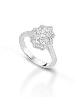 ANELLO FANTASIA IN ORO BIANCO 18 K CON DIAMANTI NATURALI E VVS