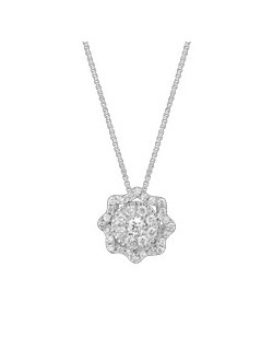 CIONDOLO FANTASIA IN ORO BIANCO 18 K CON DIAMANTI NATURALI E VVS