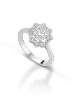 ANELLO FANTASIA IN ORO BIANCO 18 K CON DIAMANTI NATURALI E VVS