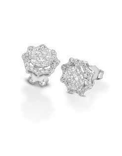 ORECCHINI FANTASIA IN ORO BIANCO 18 K CON DIAMANTI NATURALI E VVS
