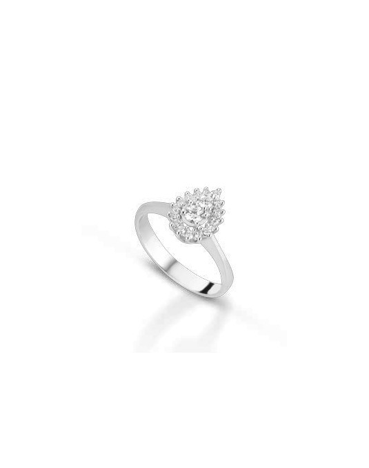 ANELLO FANTASIA IN ORO BIANCO 18 K CON DIAMANTI NATURALI E VVS