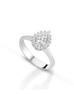 ANELLO FANTASIA IN ORO BIANCO 18 K CON DIAMANTI NATURALI E VVS
