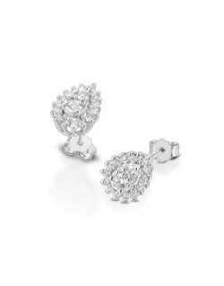 ORECCHINI FANTASIA IN ORO BIANCO 18 K CON DIAMANTI NATURALI E VVS