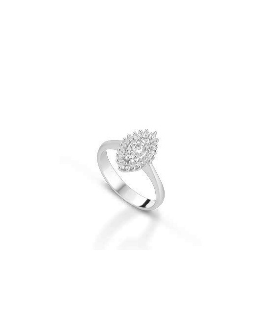 ANELLO FANTASIA IN ORO BIANCO 18 K CON DIAMANTI NATURALI E VVS