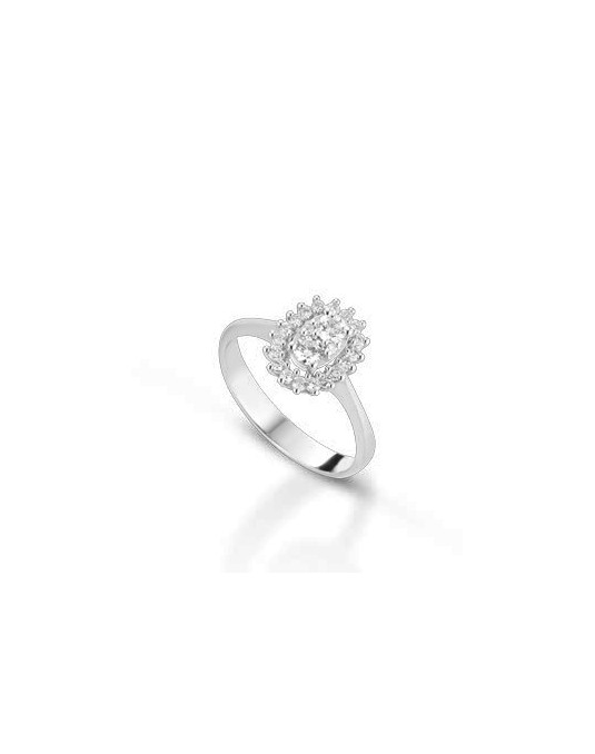 ANELLO FANTASIA IN ORO BIANCO 18 K CON DIAMANTI NATURALI E VVS