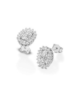 ORECCHINI FANTASIA IN ORO BIANCO 18 K CON DIAMANTI NATURALI E VVS