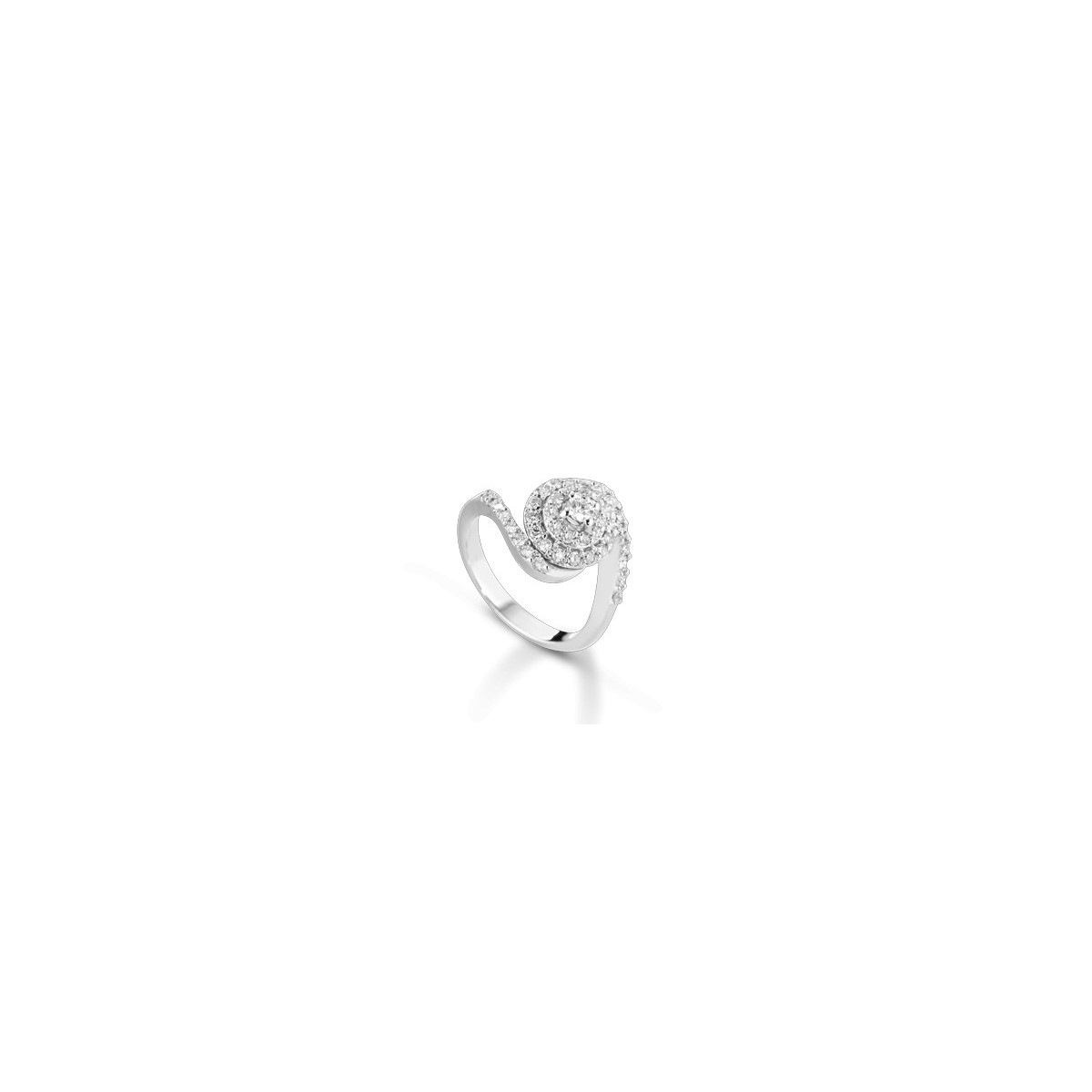 ANELLO FANTASIA IN ORO BIANCO 18 K CON DIAMANTI NATURALI E VVS