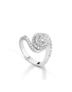 ANELLO FANTASIA IN ORO BIANCO 18 K CON DIAMANTI NATURALI E VVS