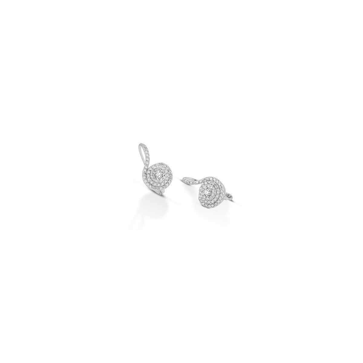 ORECCHINI FANTASIA IN ORO BIANCO 18 K CON DIAMANTI NATURALI E VVS
