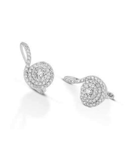 ORECCHINI FANTASIA IN ORO BIANCO 18 K CON DIAMANTI NATURALI E VVS