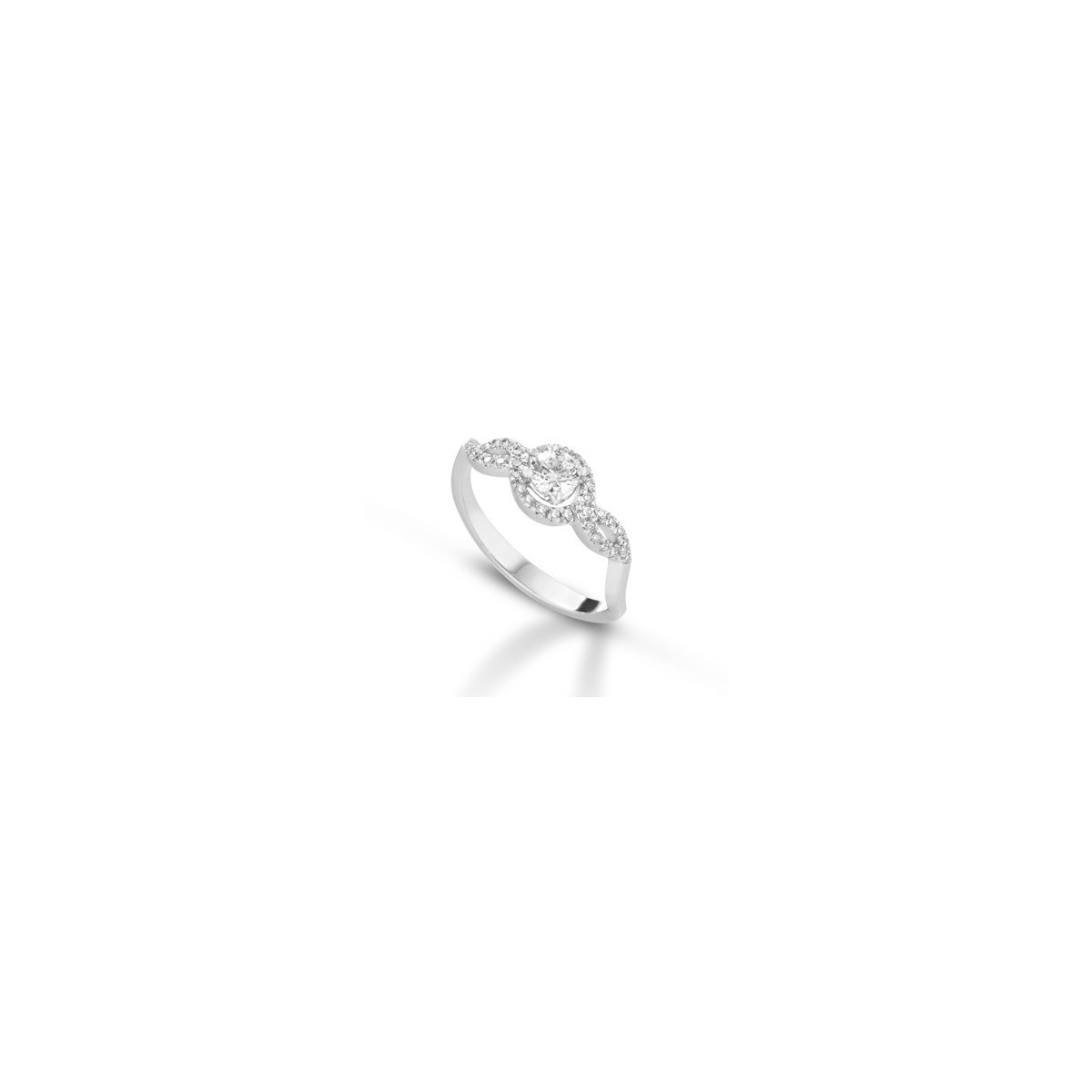 ANELLO FANTASIA IN ORO BIANCO 18 K CON DIAMANTI NATURALI E VVS