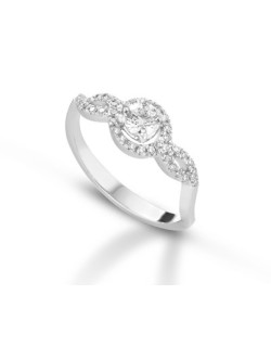 ANELLO FANTASIA IN ORO BIANCO 18 K CON DIAMANTI NATURALI E VVS