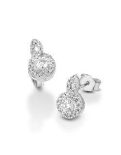 ORECCHINI FANTASIA IN ORO BIANCO 18 K CON DIAMANTI NATURALI E VVS