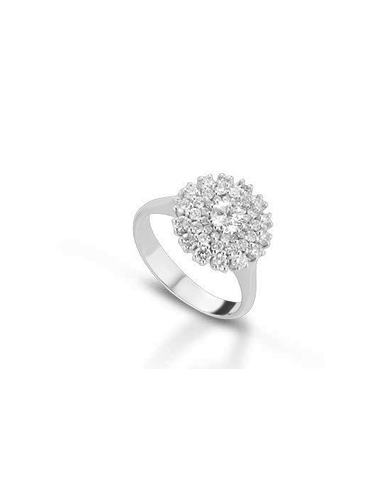 ANELLO FANTASIA IN ORO BIANCO 18 K CON DIAMANTI NATURALI E VVS