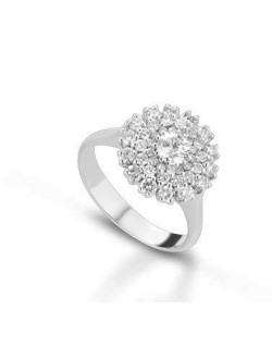 ANELLO FANTASIA IN ORO BIANCO 18 K CON DIAMANTI NATURALI E VVS