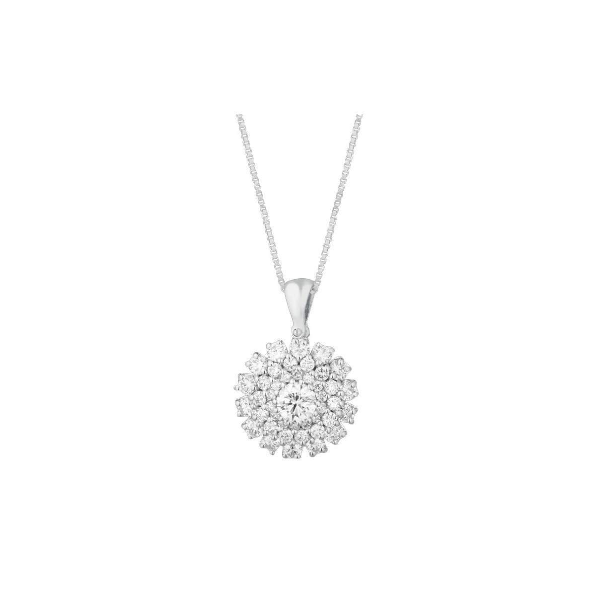 CIONDOLO FANTASIA IN ORO BIANCO 18 K CON DIAMANTI NATURALI E VVS