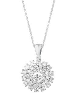 CIONDOLO FANTASIA IN ORO BIANCO 18 K CON DIAMANTI NATURALI E VVS