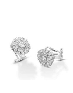 ORECCHINI FANTASIA IN ORO BIANCO 18 K CON DIAMANTI NATURALI E VVS