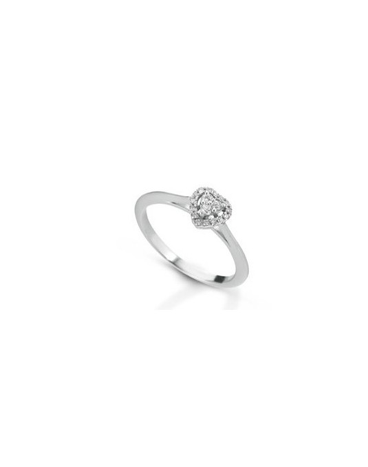 ANELLO FANTASIA IN ORO BIANCO 18 K CON DIAMANTI NATURALI E VVS