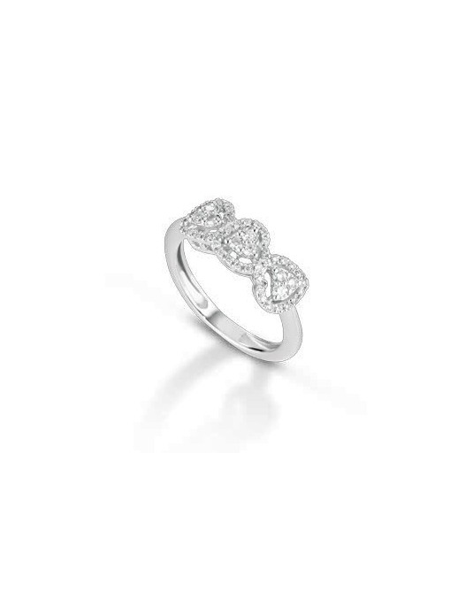 ANELLO FANTASIA IN ORO BIANCO 18 K CON DIAMANTI NATURALI E VVS