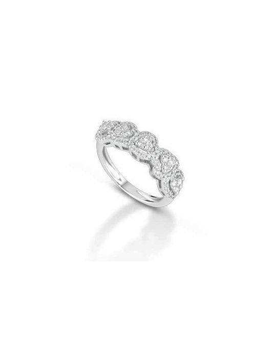 ANELLO FANTASIA IN ORO BIANCO 18 K CON DIAMANTI NATURALI E VVS