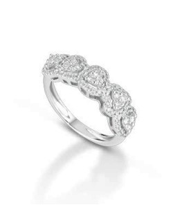 ANELLO FANTASIA IN ORO BIANCO 18 K CON DIAMANTI NATURALI E VVS