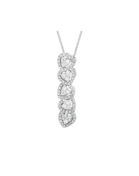 CIONDOLO FANTASIA IN ORO BIANCO 18 K CON DIAMANTI NATURALI E VVS