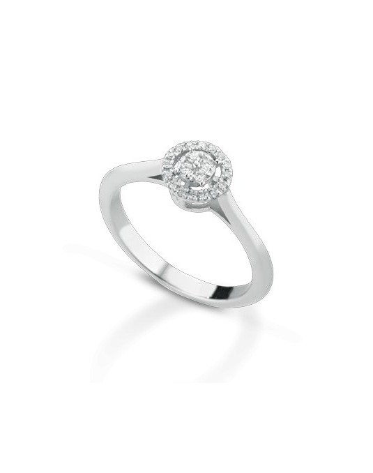 ANELLO FANTASIA IN ORO BIANCO 18 K CON DIAMANTI NATURALI E VVS