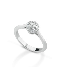 ANELLO FANTASIA IN ORO BIANCO 18 K CON DIAMANTI NATURALI E VVS