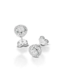 ORECCHINI FANTASIA IN ORO BIANCO 18 K CON DIAMANTI NATURALI E VVS