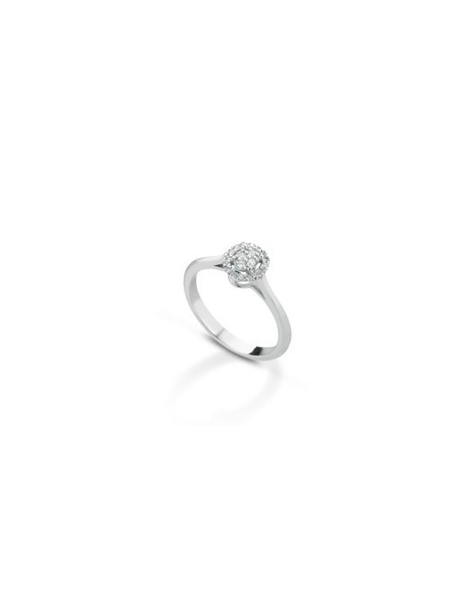 ANELLO FANTASIA IN ORO BIANCO 18 K CON DIAMANTI NATURALI E VVS