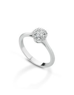 ANELLO FANTASIA IN ORO BIANCO 18 K CON DIAMANTI NATURALI E VVS