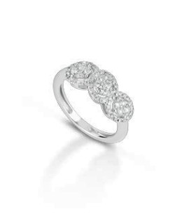 ANELLO FANTASIA IN ORO BIANCO 18 K CON DIAMANTI NATURALI E VVS