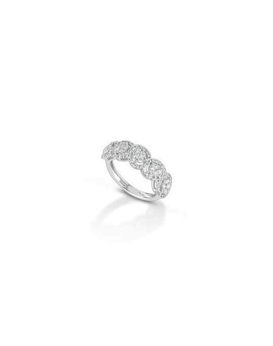 ANELLO FANTASIA IN ORO BIANCO 18 K CON DIAMANTI NATURALI E VVS