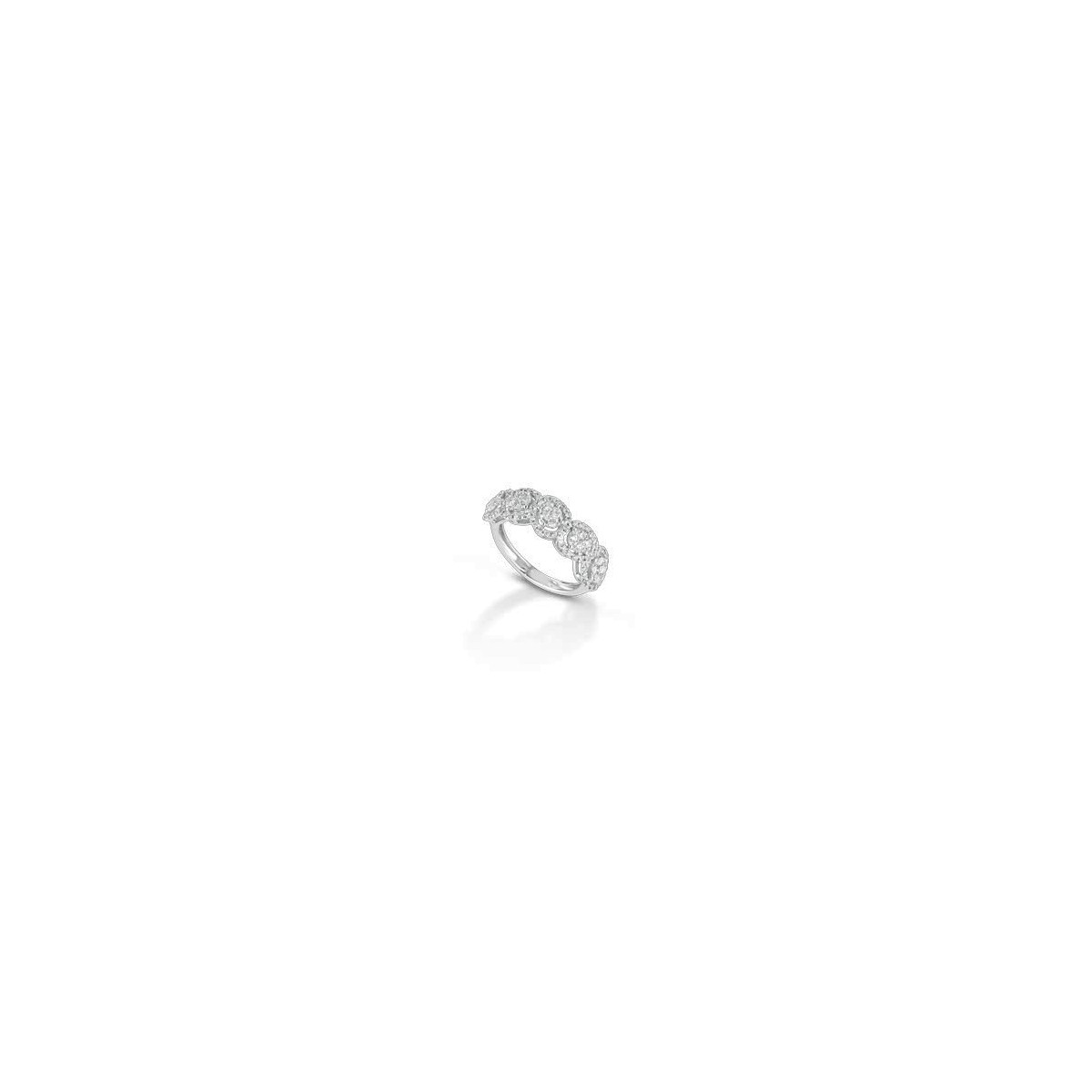 ANELLO FANTASIA IN ORO BIANCO 18 K CON DIAMANTI NATURALI E VVS