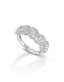 ANELLO FANTASIA IN ORO BIANCO 18 K CON DIAMANTI NATURALI E VVS