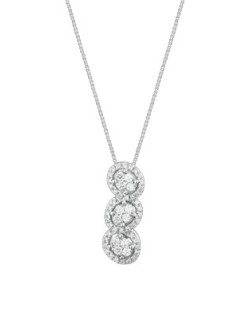 CIONDOLO FANTASIA IN ORO BIANCO 18 K CON DIAMANTI NATURALI E VVS
