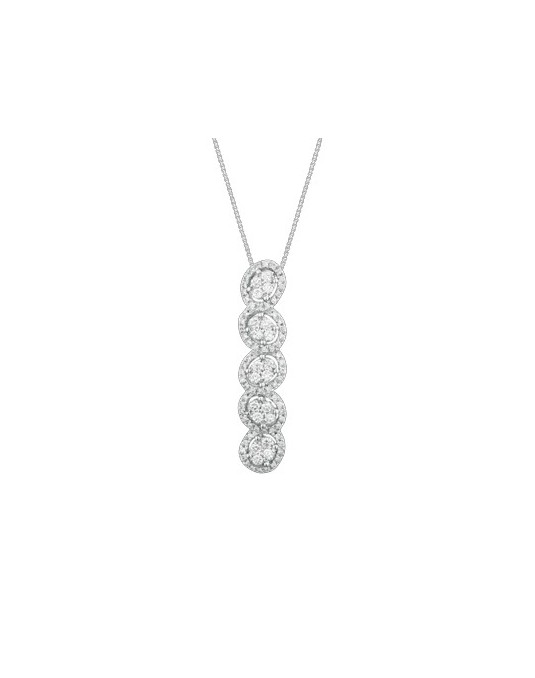 CIONDOLO FANTASIA IN ORO BIANCO 18 K CON DIAMANTI NATURALI E VVS
