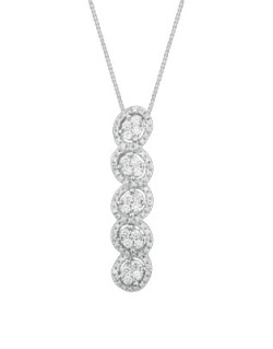 CIONDOLO FANTASIA IN ORO BIANCO 18 K CON DIAMANTI NATURALI E VVS