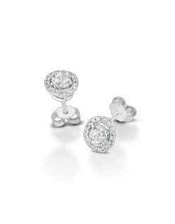 ORECCHINI FANTASIA IN ORO BIANCO 18 K CON DIAMANTI NATURALI E VVS