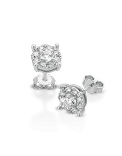 ORECCHINI FANTASIA IN ORO BIANCO 18 K CON DIAMANTI NATURALI E VVS